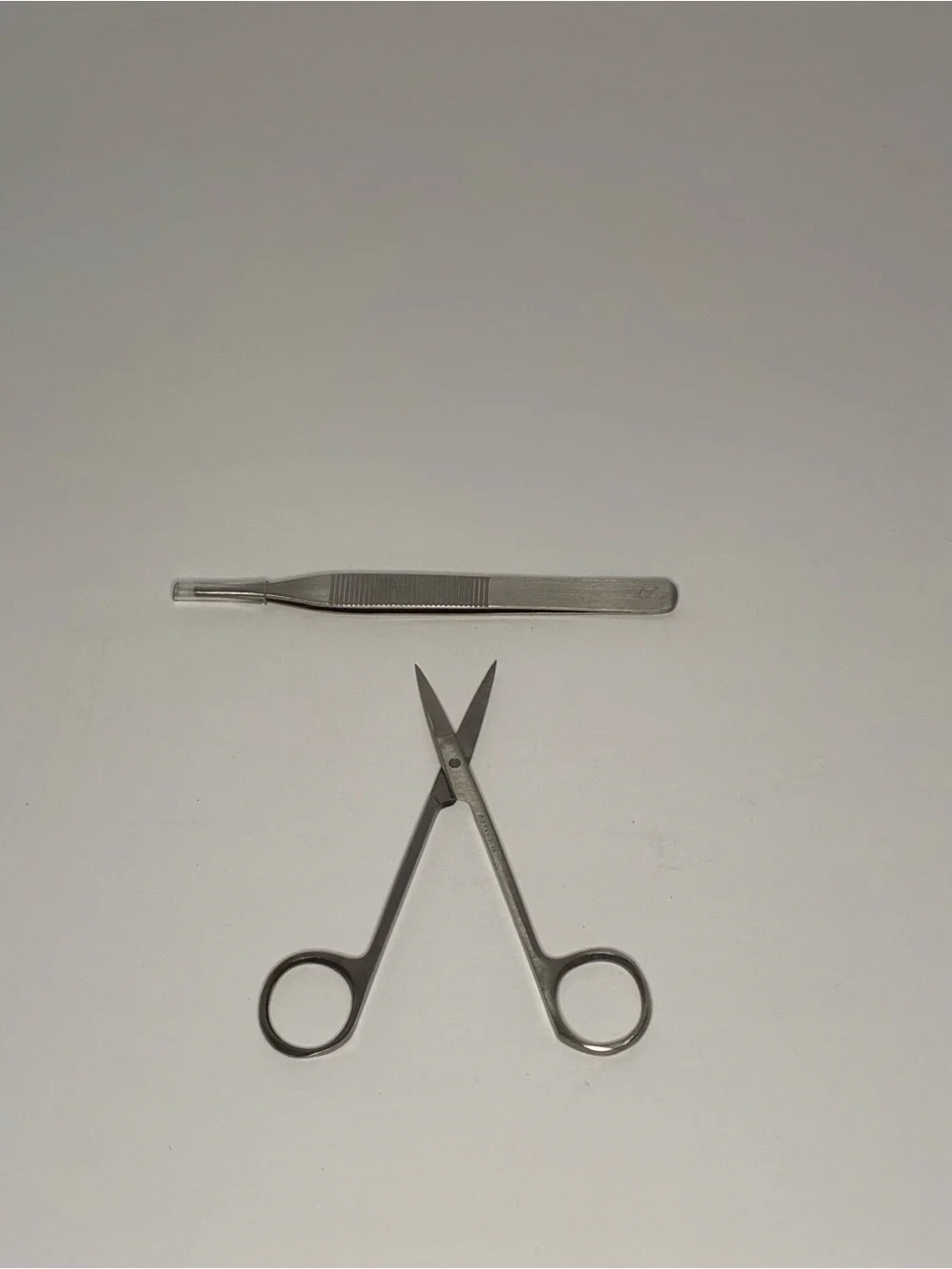 Stainless Steel Grooming Scissors and Tweezers Set - Silver